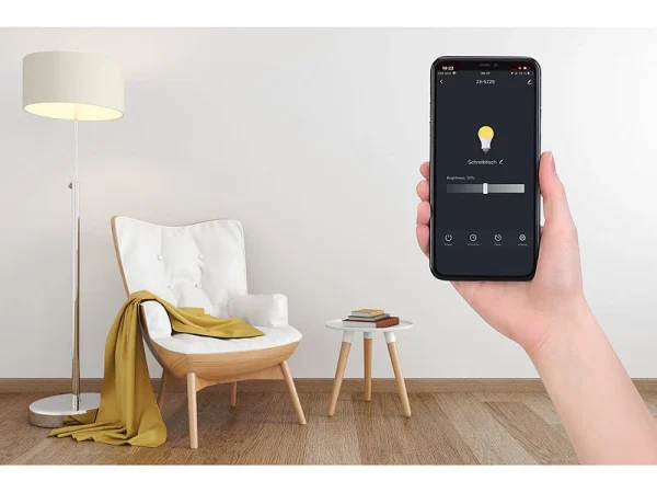 Luminea Home Control Dimmschalter-Steckdosen:2er Smarte WLAN-Dimmer-Steckdose Mit Phasenabschnittsdimmer Bis 200 W 5
