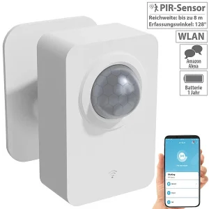 Luminea Home Control Bewegungsmelder Alarm:2er-Set ZigBee-PIR-Bewegungsmelder, 8 M Reichweite, App 15