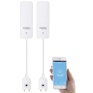 Luminea Home Control ZigBee Wassersensor:2er-Set ZigBee-Wassermelder Mit Externem Sensor, App 13