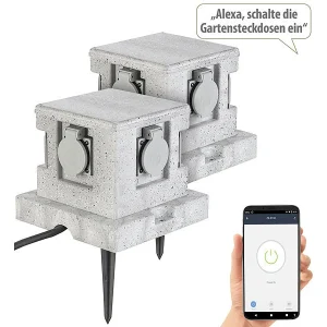 Royal Gardineer Gartensteckdose Smart:4-fach-WLAN-Garten-Steckd., App, Sprachbef., 16 A, 3.680 W, IP44 4er- 13