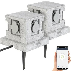 Royal Gardineer Gartensteckdose Smart:4-fach-WLAN-Garten-Steckd., App, Sprachbef., 16 A, 3.680 W, IP44 4er- 15