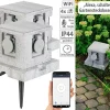 Royal Gardineer Gartensteckdose Smart:4-fach-WLAN-Garten-Steckd., App, Sprachbef., 16 A, 3.680 W, IP44 4er- 16