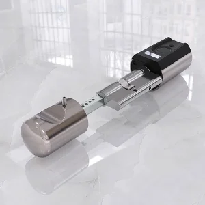 VisorTech Fingerprint Schloss:Elektronischer Tür-Schließzylinder, Fingerabdruck, Transponder, IP44 52