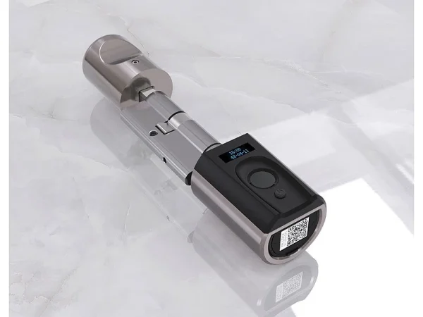 VisorTech Fingerprint Schloss:Elektronischer Tür-Schließzylinder, Fingerabdruck, Transponder, IP44 18