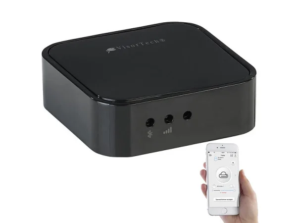 VisorTech Schloss:Elektronischer Tür-Schließzylinder, Transponder, App, IP65, M Gateway 5