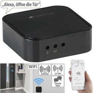 VisorTech Schloss:Elektronischer Tür-Schließzylinder, Transponder, App, IP65, M Gateway 44