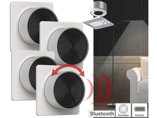 Luminea Home Control Funkdimmer:4er-Set Mobile Lichtschalter & Dimmer Für Lampen LAV-165/175.rgbw 1