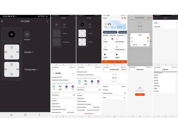 Luminea Home Control Außensteckdose WLAN:2er-Set Outdoor-WLAN-Doppelsteckdosen, Sprachbefehl, Strommessung, App 6
