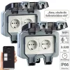 Luminea Home Control Außensteckdose WLAN:2er-Set Outdoor-WLAN-Doppelsteckdosen, Sprachbefehl, Strommessung, App 35