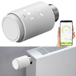 Revolt Heizkörperthermostate:3er-Set Programmierbare Heizkörper-Thermostate Mit WLAN-Gateway & App 38