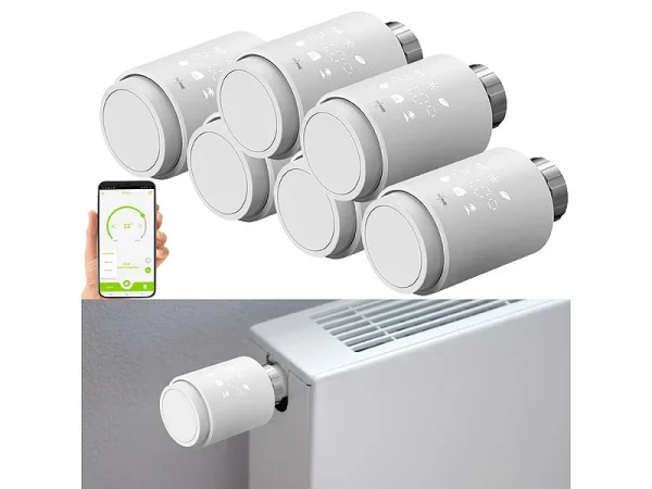 Revolt Heizkörper Regler:6er-Set Programmierbare Heizkörper-Thermostate Mit Bluetooth Und App 3