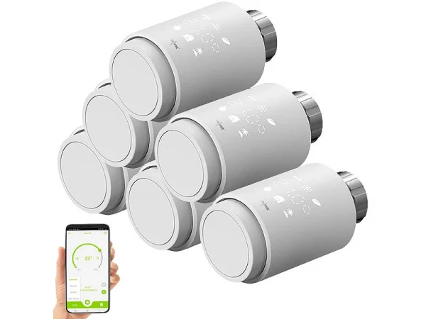 Revolt Heizkörper Regler:6er-Set Programmierbare Heizkörper-Thermostate Mit Bluetooth Und App 4