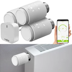 Revolt Heizkörperthermostate:3er-Set Programmierbare Heizkörper-Thermostate Mit WLAN-Gateway & App 20