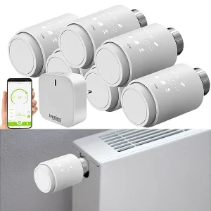 Revolt Heizungsthermostate:6er-Set Programmierbare Heizkörper-Thermostate Mit WLAN-Gateway & App 18
