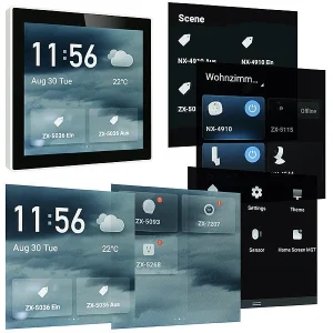 Luminea Home Control Smart Home Zentrale:Einbau-Smarthome-Zentrale, 4″/10,2cm Touchscreen, WLAN, ZigBee-Gateway 24