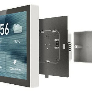 Luminea Home Control Smart Home Zentrale:Einbau-Smarthome-Zentrale, 4″/10,2cm Touchscreen, WLAN, ZigBee-Gateway 16