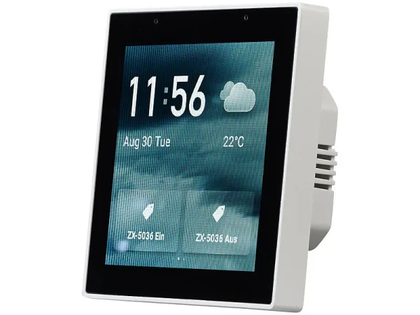 Luminea Home Control Smart Home Zentrale:Einbau-Smarthome-Zentrale, 4″/10,2cm Touchscreen, WLAN, ZigBee-Gateway 1