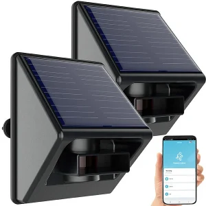 Luminea Home Control Bewegungsmelder Mit App:2er-Set Outdoor-PIR-Sensoren, Solarpanel, App, IP55, ZigBee-kompatibel 17