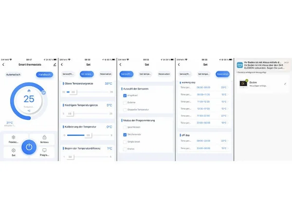 Revolt Thermostat WLAN Heizung:2er-Set WLAN-Fußbodenheizung-Thermostate Mit App, Weiß 16