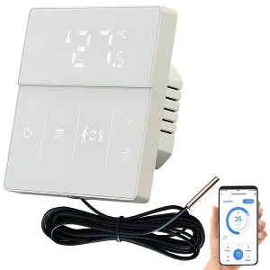 Revolt Thermostat WLAN Heizung:2er-Set WLAN-Fußbodenheizung-Thermostate Mit App, Weiß 43