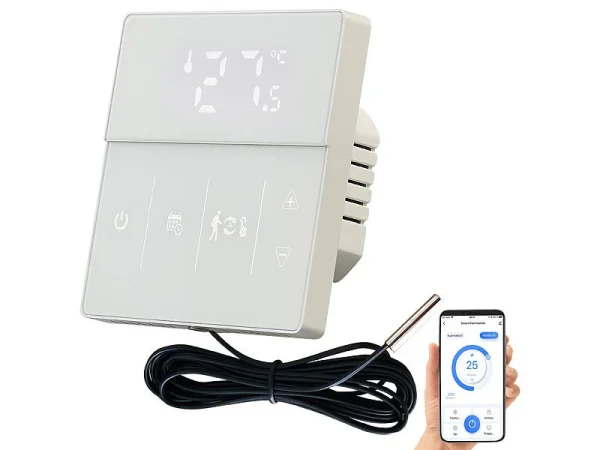 Revolt Thermostat WLAN Heizung:2er-Set WLAN-Fußbodenheizung-Thermostate Mit App, Weiß 15