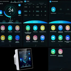 Revolt Thermostat Heizung WLAN:2er-Set WLAN-Thermostate Für Fußbodenheizungen, Touchdisplay 37