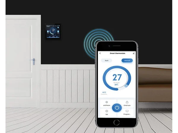 Revolt WLAN Thermostat Heizung:4er-Set WLAN-Thermostate Für Fußbodenheizungen, Touchdisplay 8