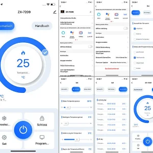 Revolt Thermostat Heizung WLAN:2er-Set WLAN-Thermostate Für Fußbodenheizungen, Touchdisplay 21