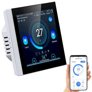 Revolt WLAN Thermostat Heizung:4er-Set WLAN-Thermostate Für Fußbodenheizungen, Touchdisplay 35