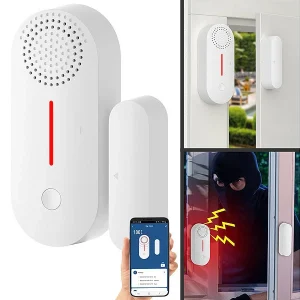 VisorTech Alarmanlage Türkontakt:2er-Set WLAN-Tür- & Fensteralarme Mit Sirene, App Und Sprachsteuerung 34