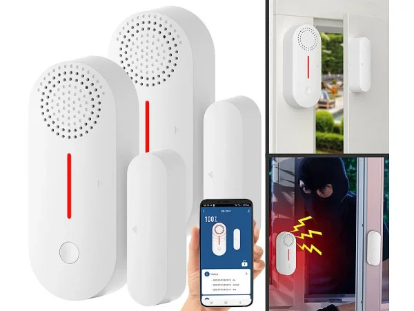 VisorTech Alarmanlage Türkontakt:2er-Set WLAN-Tür- & Fensteralarme Mit Sirene, App Und Sprachsteuerung 3