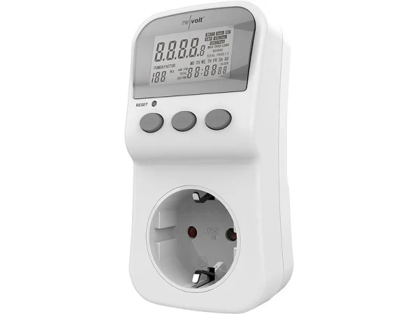 Revolt Stromzähler Messgerät:2er-Set Energiekosten-Messer & Stromverbrauchs-Zähler, 2 Tarife 6