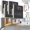 Revolt Heizung Thermostat WLAN:4er-Set WLAN-Fußbodenheizung-Thermostate Mit App, Schwarz 46