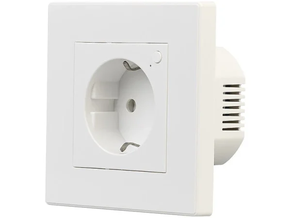 Luminea Home Control Alexa Smart Steckdose:10er-Set WLAN-Unterputz-Steckdosen Mit Verbrauch-Messung, App, 3.680 W 12