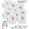 Luminea Home Control Alexa Smart Steckdose:10er-Set WLAN-Unterputz-Steckdosen Mit Verbrauch-Messung, App, 3.680 W 49