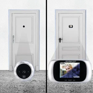 Somikon Türspion Ohne Bohren:Digitale Türspion-Kamera Mit 7,1-cm-Farbdisplay (2,8″) Und Nachtsicht 15