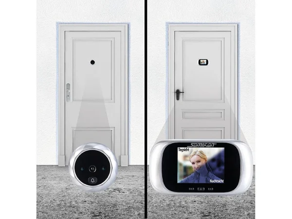 Somikon Türspion Ohne Bohren:Digitale Türspion-Kamera Mit 7,1-cm-Farbdisplay (2,8″) Und Nachtsicht 5