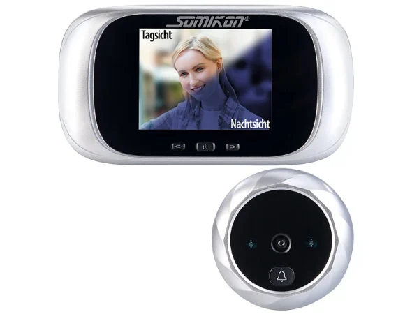 Somikon Türspion Ohne Bohren:Digitale Türspion-Kamera Mit 7,1-cm-Farbdisplay (2,8″) Und Nachtsicht 6
