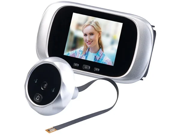 Somikon Türspion Ohne Bohren:Digitale Türspion-Kamera Mit 7,1-cm-Farbdisplay (2,8″) Und Nachtsicht 3