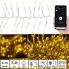 Lunartec LED-Lichterkette Stecker:2er SetLED Wifi Büschel Lichterkette,600warmweiße LEDs,Tuya,dursichtig 5