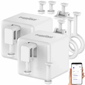 Luminea Home Control Funk-Schalter-Aufsätze:2er-Set Smarte Schalter-Aufsätze Für Kippschalter & Taster, Mit App 18