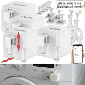 Luminea Home Control Bluetooth Schalter:4er-Set Smarte Schalter-Aufsätze Für Kippschalter & Taster, Mit App 13